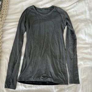 Lululemon Black Striped Long Sleeve Top